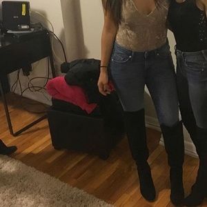 Fergalicious by fergie black suede over knee boot